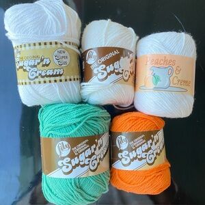 NWT Cotton Yarn: Sugar n Cream
and Peaches & Cream - Bundle of solid colors